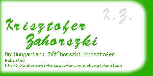 krisztofer zahorszki business card